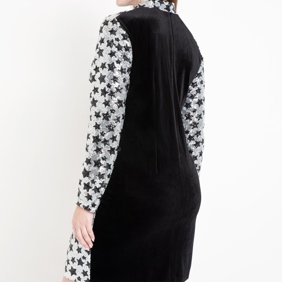 Eloquii Mock Neck Sequin Dress - Picture 3 of 4